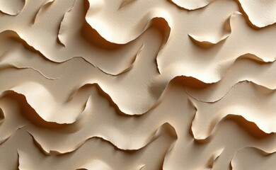 A mesmerizing abstract image of a textured surface with undulating waves and folds, creating a dynamic and almost sculptural effect.