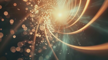 Abstract Fractal Art of the Future: Swirling Light and Mesmerizing Bokeh Effect