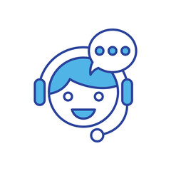 Customer Support icon isolated on a white background. Vector illustration.