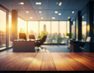 Blurred background - office interior with blurred details and soft bokeh lights, creating a professional and modern business atmosphere, ideal for banners, presentations, and corporate branding visual