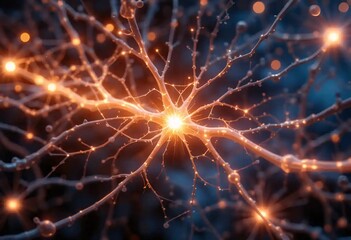 Obraz premium Neurons and Viral Particles: A Detailed Medical Visualization