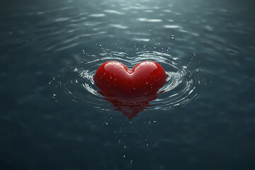 Heart sinking in water 