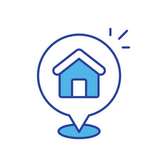 Home Address icon isolated on a white background. Vector illustration.