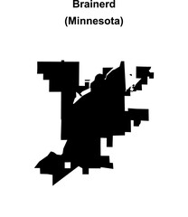 Brainerd (Minnesota) blank outline map