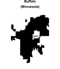 Buffalo (Minnesota) blank outline map