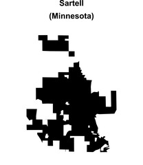 Fototapeta premium Sartell (Minnesota) blank outline map