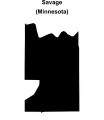 Savage (Minnesota) blank outline map
