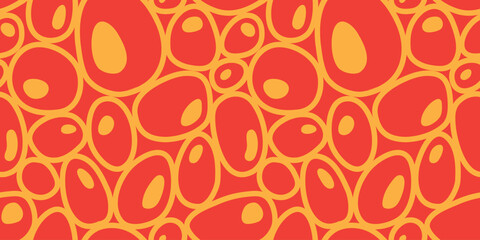 Seamless cell pattern. Hand drawn pattern. Black and white abstract bubble background. Vector illustration. Repeating bubble texture. Elegant ornament. Modern design textiles, paper,