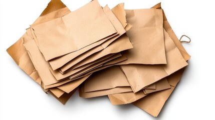 Naklejka premium Pile of crumpled brown paper