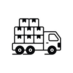 Delivery Truck icon isolated on a white background. Vector illustration.