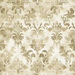 Elegant Floral Damask Pattern in Soft Beige Tones