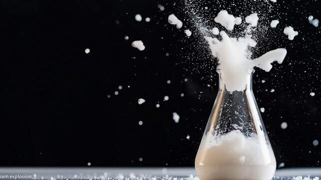 Foam Explosion from Flask with Vivid Colors