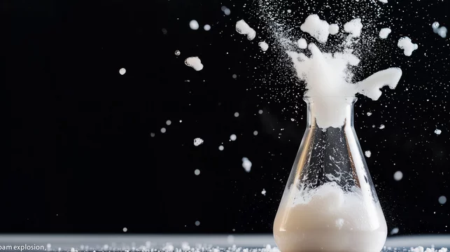 Foam Explosion from Flask with Vivid Colors