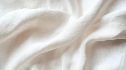 Close-up of soft white fabric with delicate folds, perfect for backgrounds or design elements.