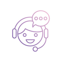 Customer Support icon isolated on a white background. Vector illustration.