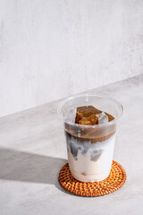 Layered Iced Dalgona Latte with Whipped Coffee
