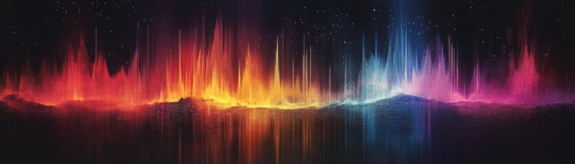 Naklejka premium A colorful, multi-colored line of fire with a dark background