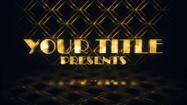 Fancy Award Glowing Golden Text & Title Intro