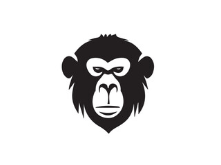 Baboon silhouette. Black Baboon silhouette isolated on white background. Baboon head black silhouette. Baboon head icon vector illustration.