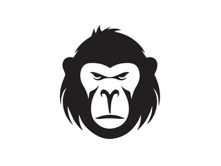 Baboon silhouette. Black Baboon silhouette isolated on white background. Baboon head black silhouette. Baboon head icon vector illustration.