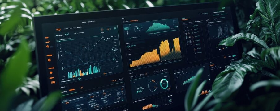 Futuristic Virtual Dashboard for Sustainable Investment Analytics - Powered by Adobe