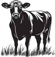 black and white cow