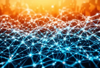 Abstract Network Connection Lines Creating Intricate Patterns