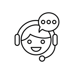 Customer Support icon isolated on a white background. Vector illustration.