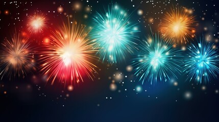 Colorful Abstract Background with Fireworks Celebration for New Year Festivities in a Vibrant Atmosphere