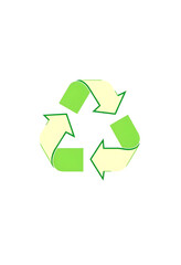 Obraz premium a green recycling logo meaning a good nurtured business ecosystem, isometry, with white tones
