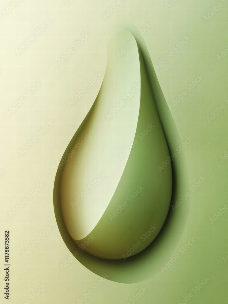 Aufkleber simple avocado shape with visible seed on soft green background offers space for creative text or de