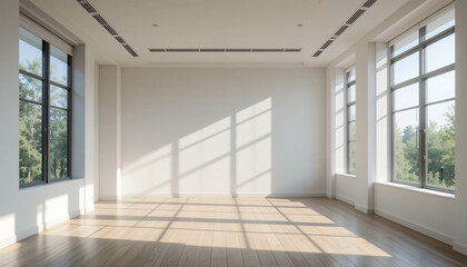 Fototapeta premium empty room with big window