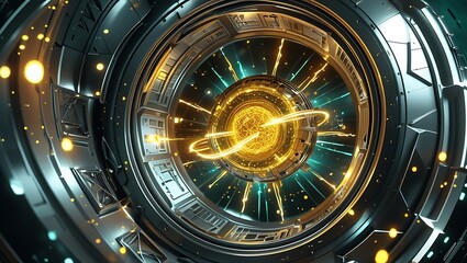 Obraz premium Energy Containment Field for Particle Experiments representing power, science, design, and innovation