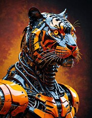 tiger on a black background