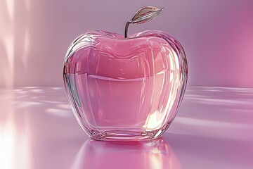 Shiny red crystal apples blueberries cherries strawberry with water drops on white background