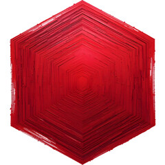 Textured Red Hexagon with Gradient on White Background