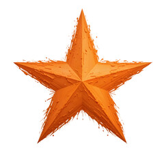 Orange Star with Gradient Brush Strokes on White Background
