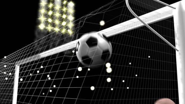 Tortreffer im Fu&szlig;ball mit Torwart