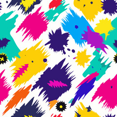 seamless pattern with colorful splashes brush