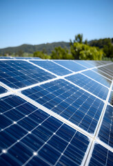 environmentally benign solar panels, close-up, with white tones