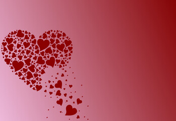 Illustration cœur sur fond rouge, Saint Valentin, 