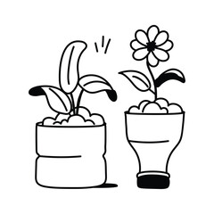 Grab this amazing icon of recycled bottle in modern style