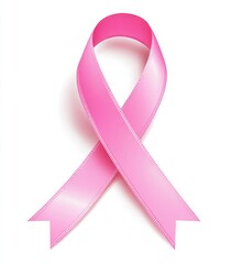 pink ribbon on white background