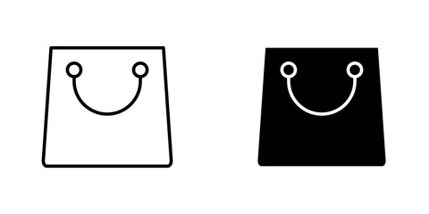 Gift bag icons collection in Filled flat and thin line style.