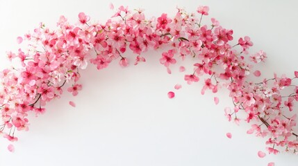 Obraz premium Watercolor Cherry blossom blooming flower,Sakura tree or forest side view,Cherry tree spring flower background,elements for environment and garden,botanical in spring season.