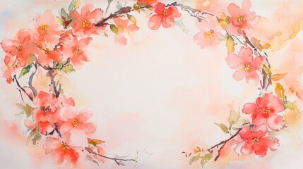 Fototapeta premium Watercolor Cherry blossom blooming flower,Sakura tree or forest side view,Cherry tree spring flower background,elements for environment and garden,botanical in spring season.
