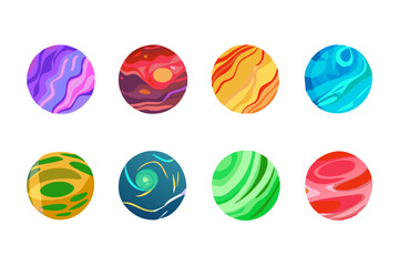 Collection of Colorful Planet Icons © kokoto