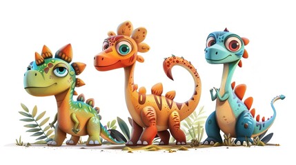 Obraz premium Discover the Mesmerizing World of Dinosaurs in Cartoon Form