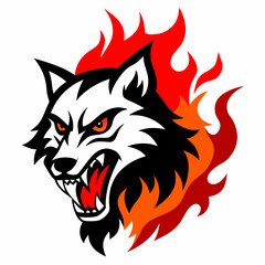 red wolf head vector