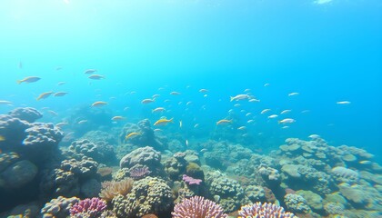 Obraz premium Underwater Paradise: Vibrant Coral Reef and Fish